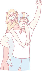 A joyful moment showcasing a loving parent and child dressed as superheroes, celebrating their special bond