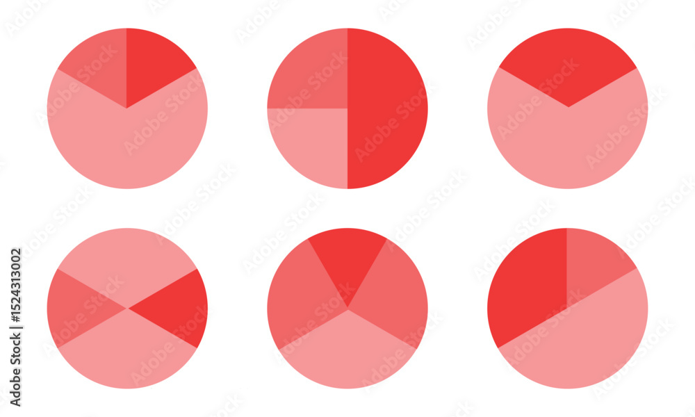 Poster pie charts diagrams. different color circles isolated. infographic element round shape.