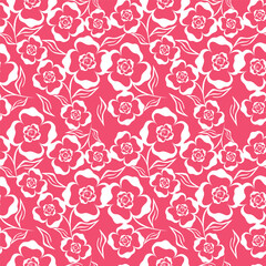 Botanical trendy seamless pattern. Flower and leaves abstract shape doodle art design for print, wallpaper, clipart, wall art for home decoration