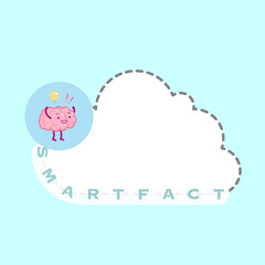 Smart fact cloud icon — flat outline style
