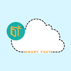 Smart fact sticker icon — minimal flat design