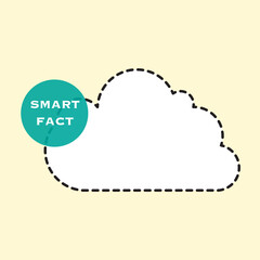 Smart fact cloud icon — flat outline style