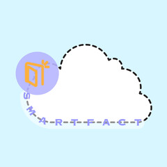 Smart fact cloud icon — flat outline style