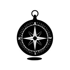 a black and white illustration of a compass black, compass, illustration, logo , Generative art.