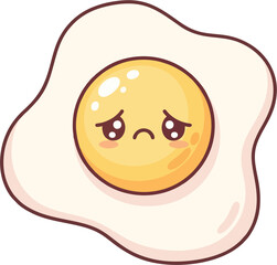 egg with a sad face on the yolk