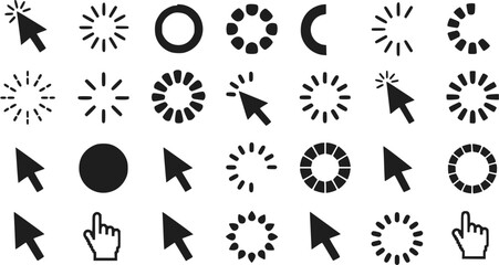 Cursor Icons Loading Icons Pointer Icons Click Icons Web UI Elements S