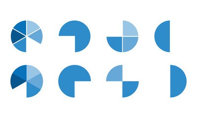 Pie chart icon. Set of pie chart graph design