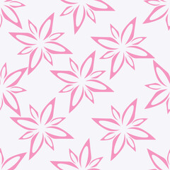Botanical trendy seamless pattern. Flower and leaves abstract shape doodle art design for print, wallpaper, clipart, wall art for home decoration