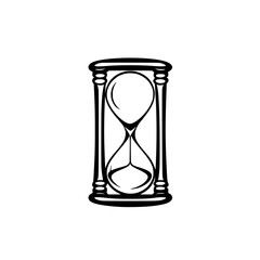 a simple icon of a hourglass on a transparent background black, icon, illustration , Generative art.