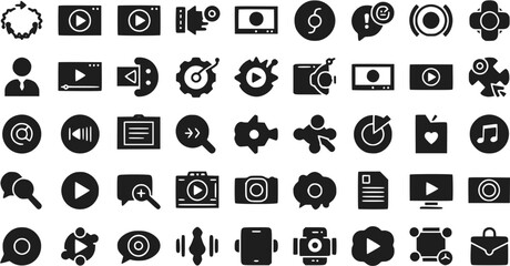 Video Player Icons Media Multimedia Play Film Camera Music Social Medi