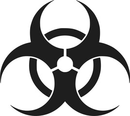 Biohazard Symbol Black and White Vector Icon Warning Sign  Danger Risk