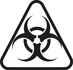 Biohazard Symbol Triangle Warning Sign Black and White Vector Icon Inf