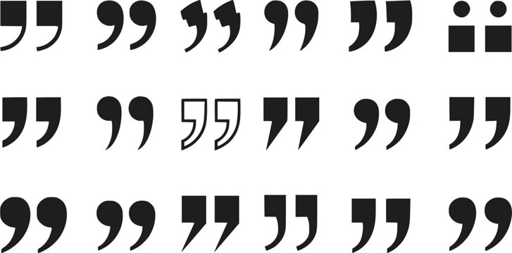 Collection of Quotation Marks Punctuation Symbols Typography