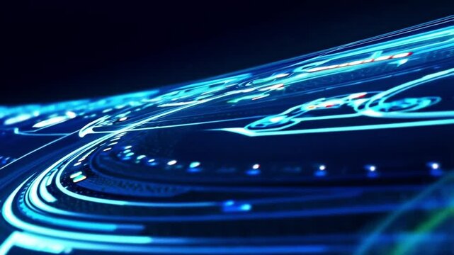 Futuristic neon moving background, digital style, blue color