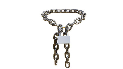 chain assembly connected with master key metal link 3D rendering