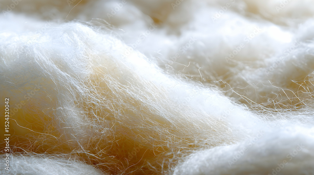 Aufkleber macro view of soft white fluffy material with subtle textures in natural light