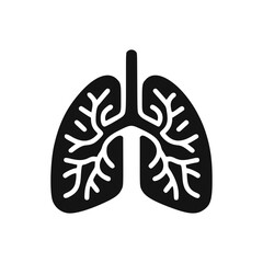 Lung Icon (Black Silhouette)