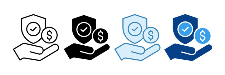 Insurance Icon Set Multiple Style Collection