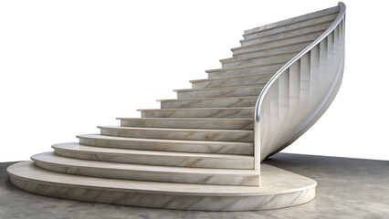 Naklejka premium Modern marble spiral staircase with metal railing