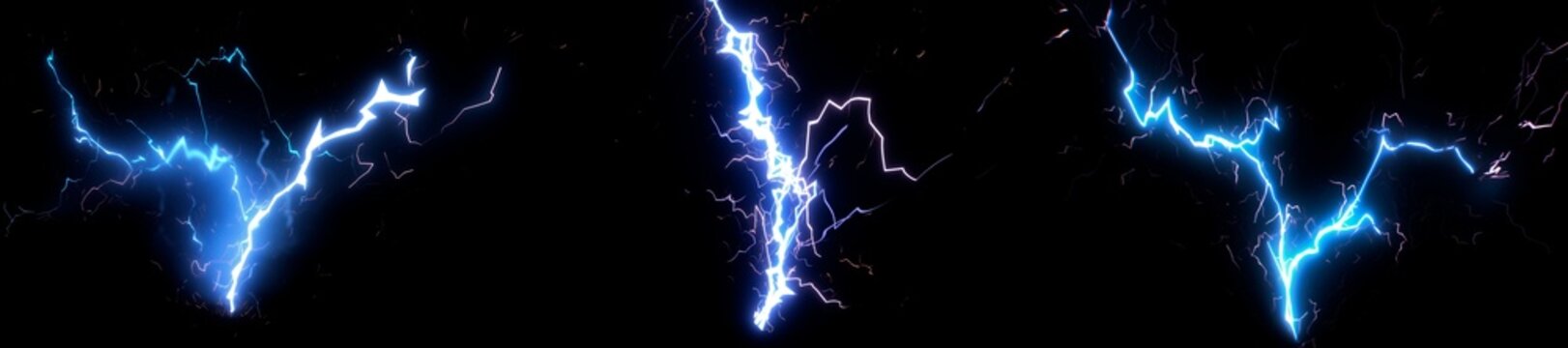 Electric Effect, Realistic Lightning bolt overlay visual Effects, thunder flash Isolated, electricy discharge vertical line, vector illustration, Blue Light Energy sparks FX on black night background