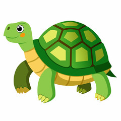 Adorable Green Turtle Cartoon Character perfect for kids books, websites, and logo design projects.