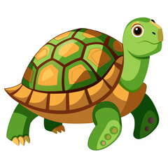 Adorable Green Turtle Cartoon Character Perfect for Children's Books Logos and Branding Designs