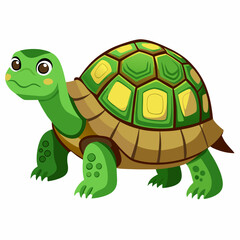 Adorable Green Turtle Cartoon Character Design Perfect for Children's Books Logos and Branding Projects