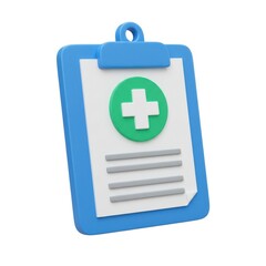 Obraz premium 3d render of medical clipboard icon isolated on white background