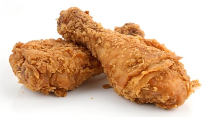 Southern Fried Chicken on White Background