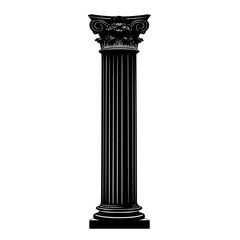 Fototapeta premium a black silhouette of an antique column or pillar on a transparent background antique, black, column, icon, pillar, silhouette, statue, style , Generative art.