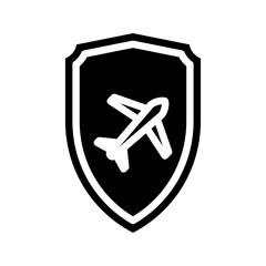 Insurance glyph icon. Perfect for travel apps or safety UI.