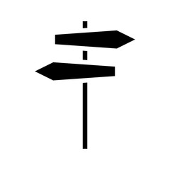 Navigation glyph icon. Ideal for travel apps or route planning UI.