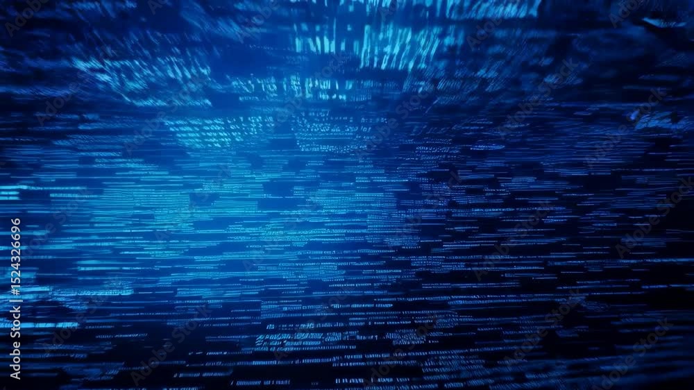 Aufkleber dynamic digital data flow in futuristic blue tunnel animation