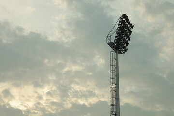 Obraz premium stadium lights against blue sky
