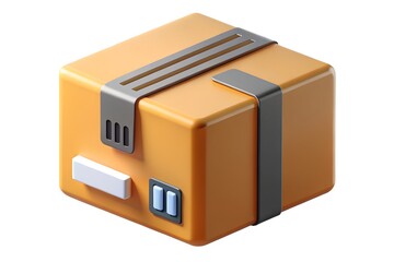 3d render of a stylized orange package