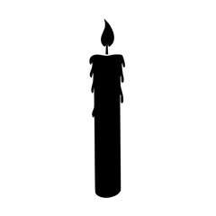 Fototapeta premium a black silhouette of a candle with a flame black, candle, flame, icon, light, silhouette , Generative art.