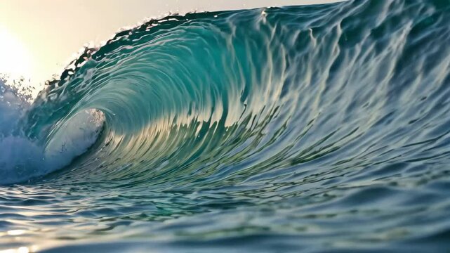 surfer riding a wave in the ocean on a sunny day