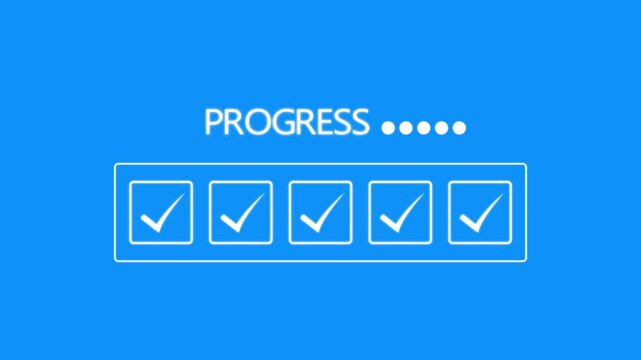 Checklist and task progress tracking concept. A hand placing the final checkmark on wooden blocks in a progress bar, task completion
