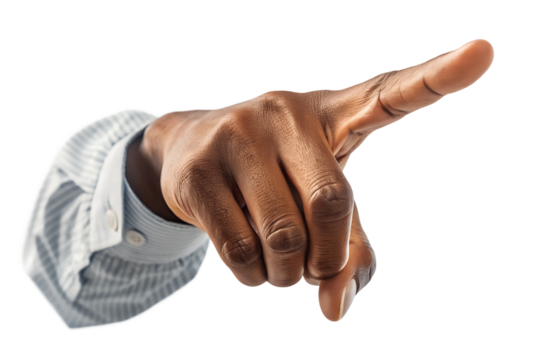 Pointing Hand Isolated on Transparent Background Concept Art