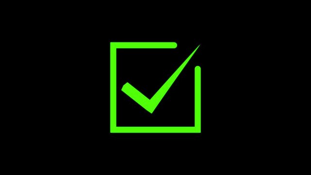 checkmark sign icon animation. tick mark, complete mark, right, conform mark