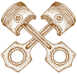 Obraz premium piston engine vintage vector illustration