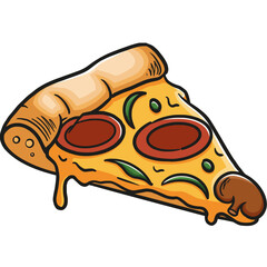 delicious pizza slice illustration