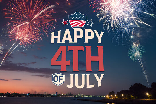 independence day fireworks USA background Logo style art