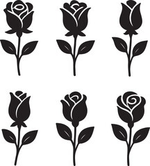 Bundle image Black Silhouette Rose Illustration