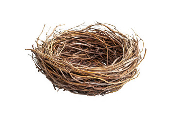 Empty bird nest isolated on transparent background