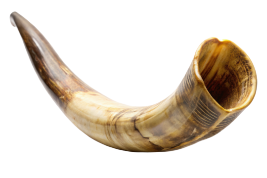 old shofar horn isolated on white