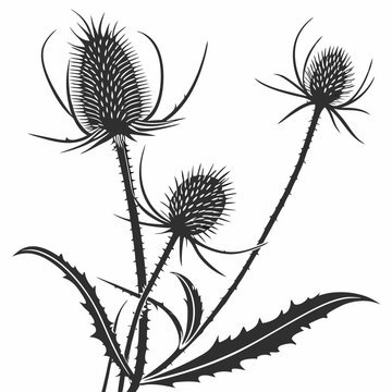 black and white teasel