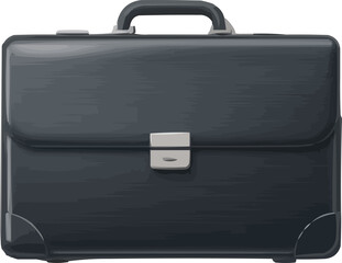 black briefcase isolated on white background