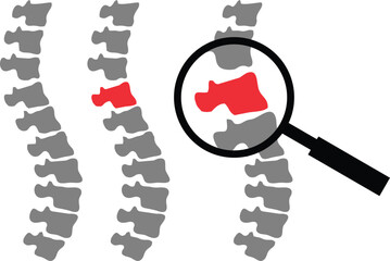 shape of spine vector in grey and red 