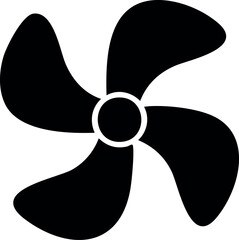 Propeller Icon in Silhouette Vector | Sleek Black Vector Art Illustration for Water-Based Transport